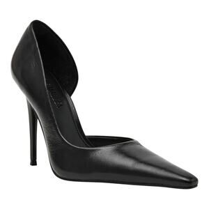 Steve Madden Women's Nula Leather D'Orsay Stiletto Heel Pumps Black Size 8 1/2